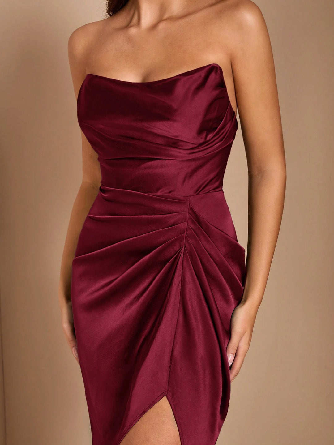 SHEIN bordó maxi ruha