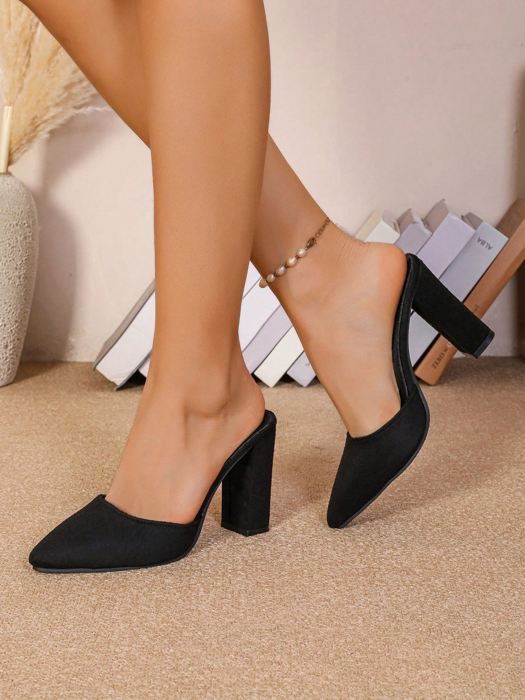 Pantofi cu toc SHEIN, negru