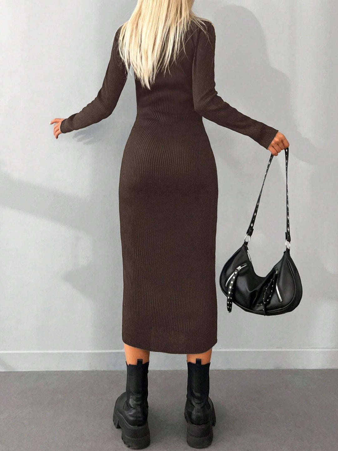 Rochie midi SHEIN, maro