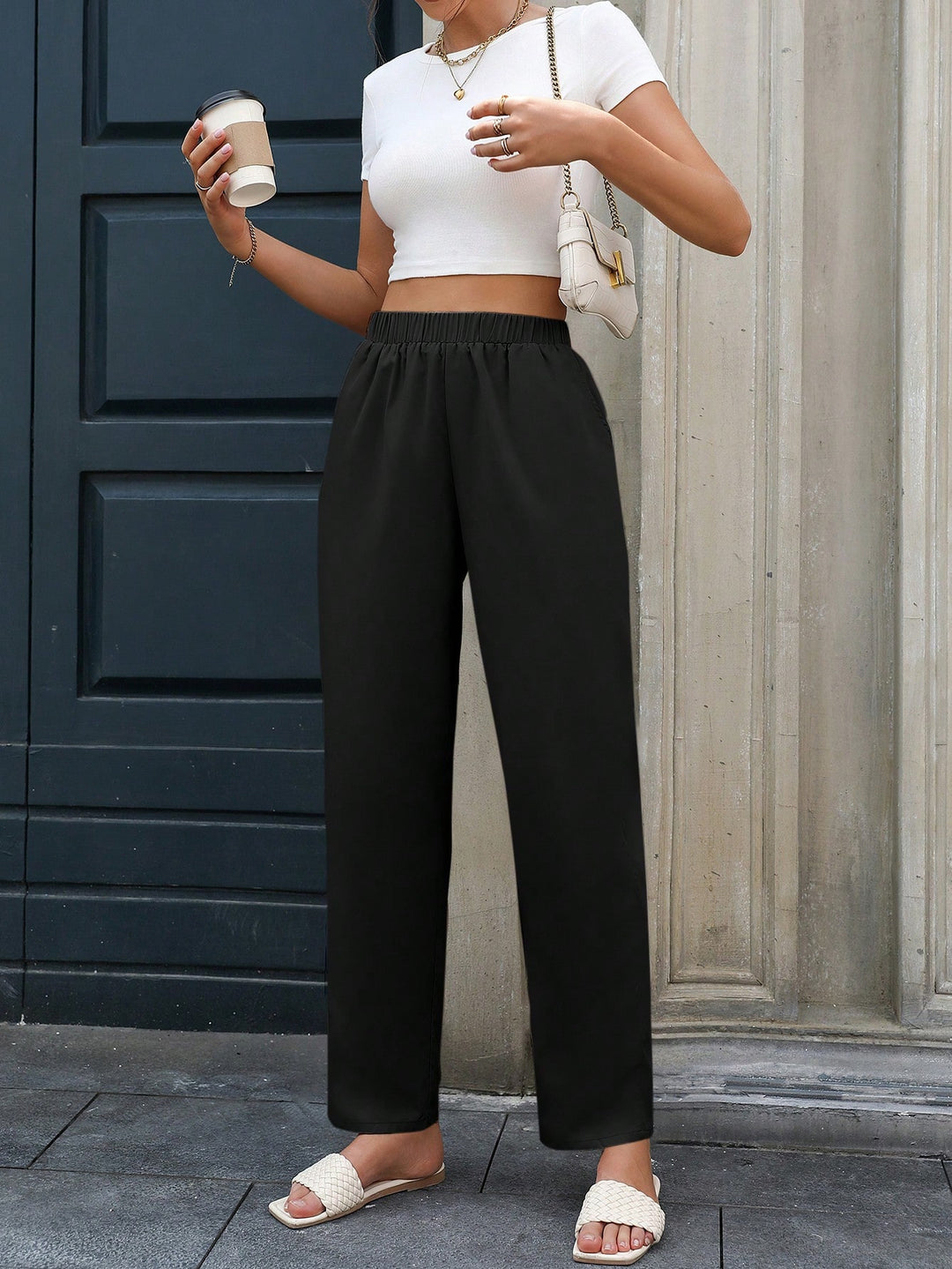 Pantaloni SHEIN, negru