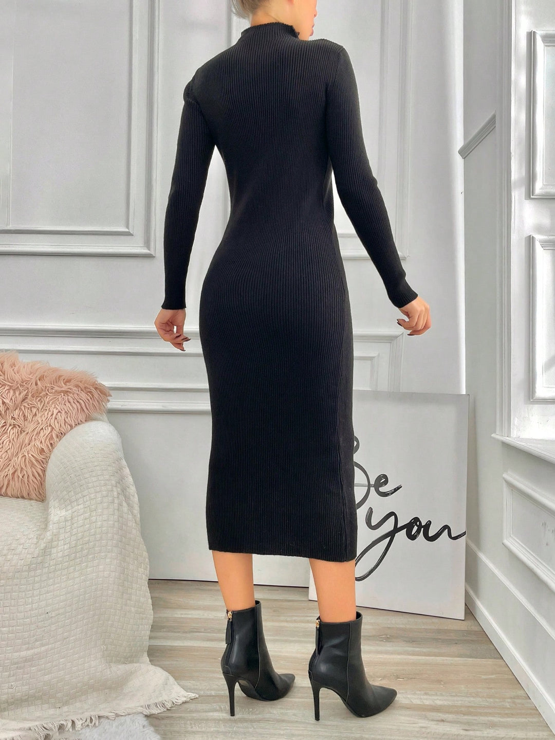 Rochie midi SHEIN, negru