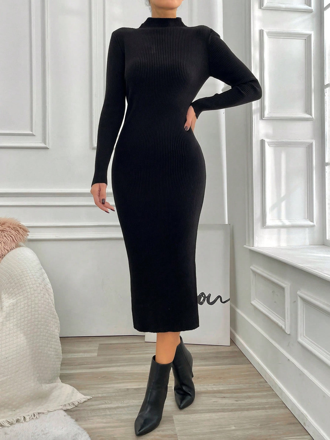 Rochie midi SHEIN, negru