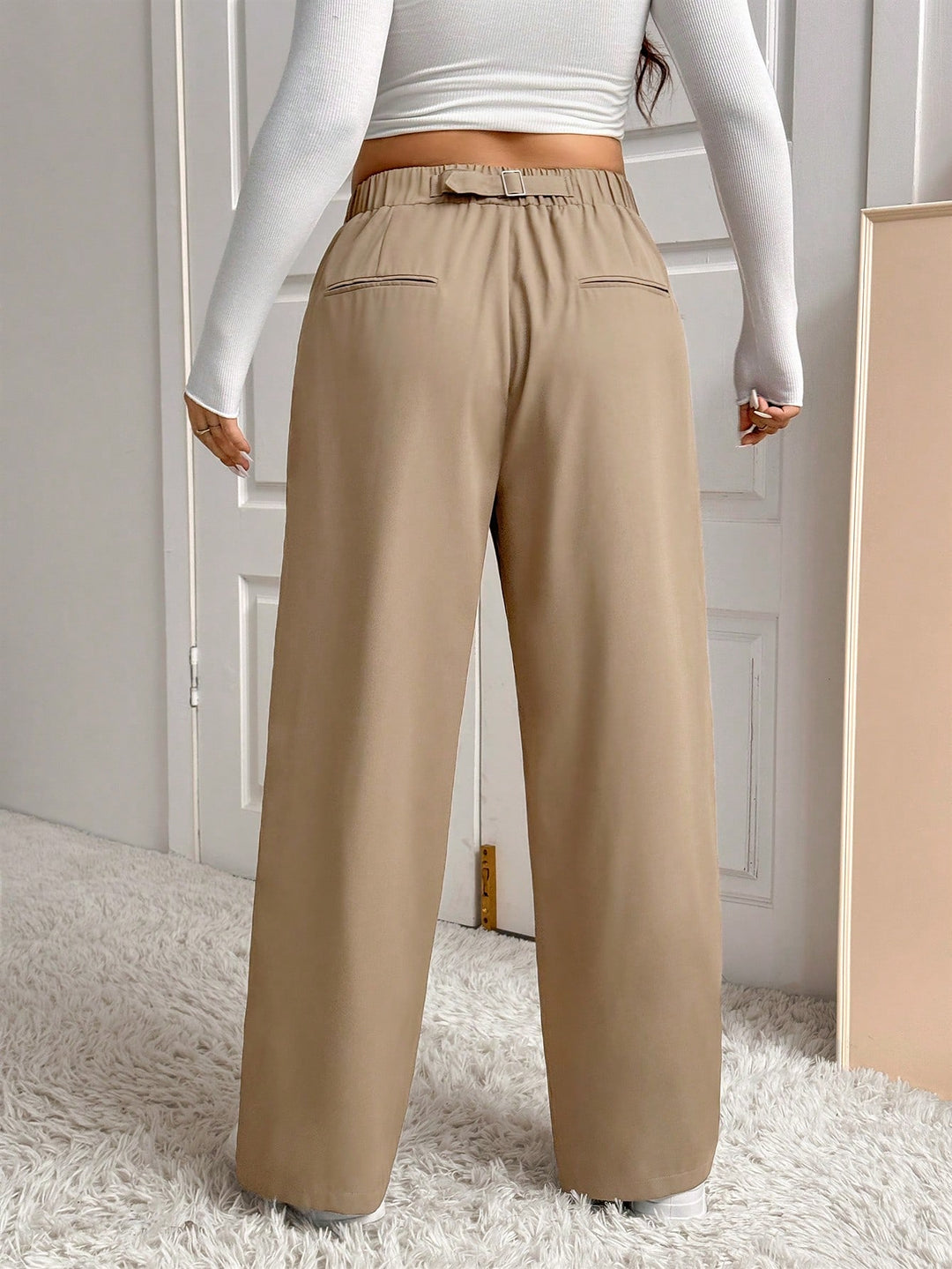 Pantalon de costum SHEIN, maro