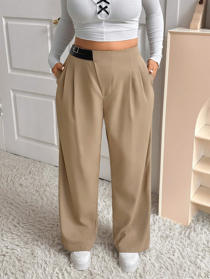 Pantalon de costum SHEIN, maro