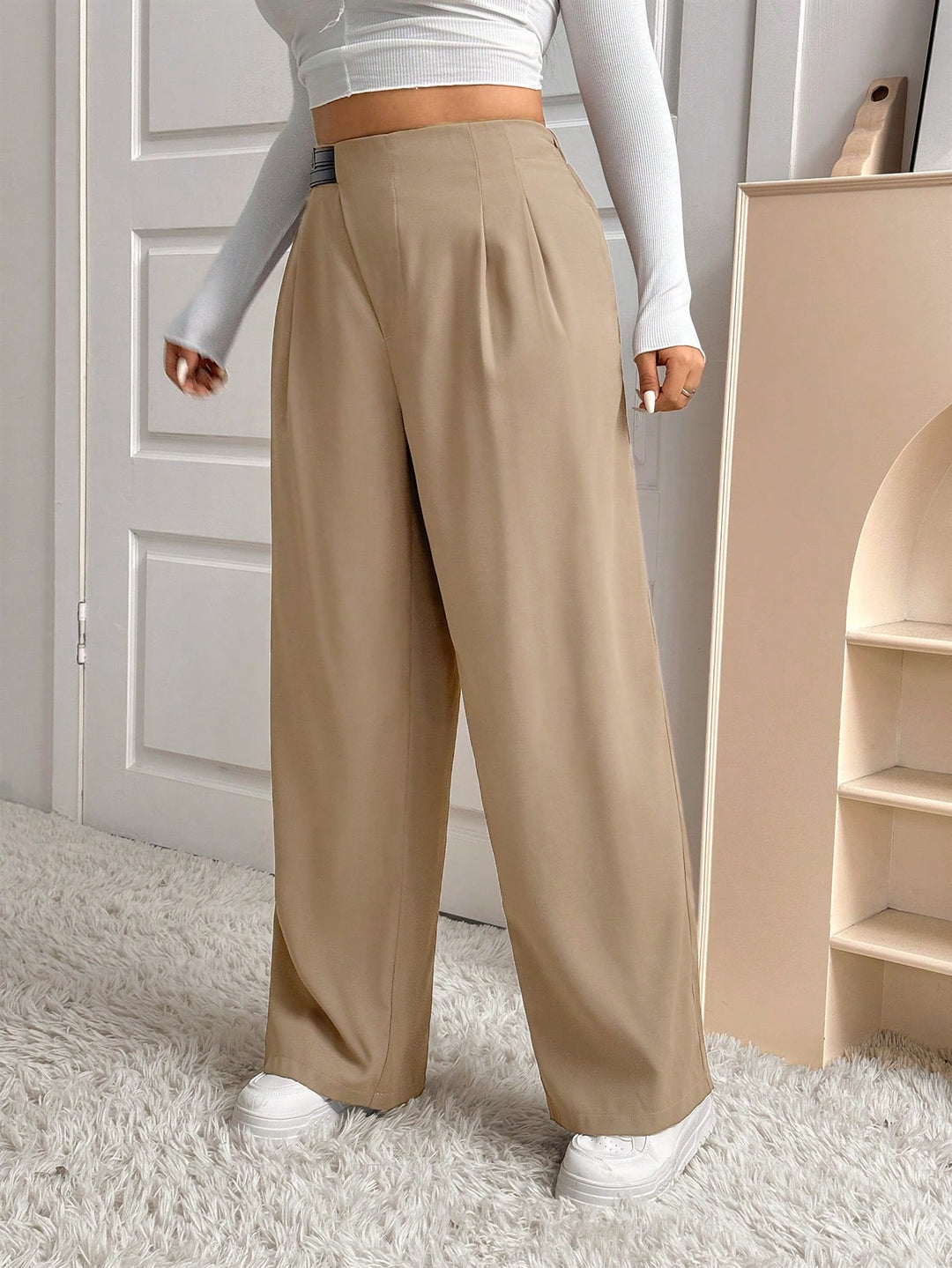Pantalon de costum SHEIN, maro
