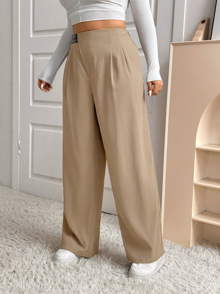 Pantalon de costum SHEIN, maro
