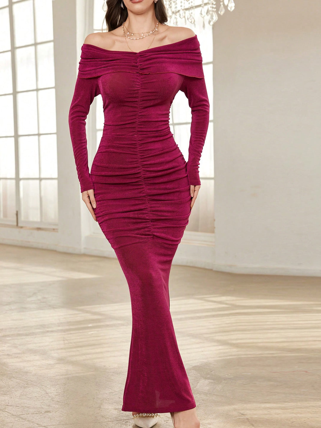 Shein maxi ruha, lila