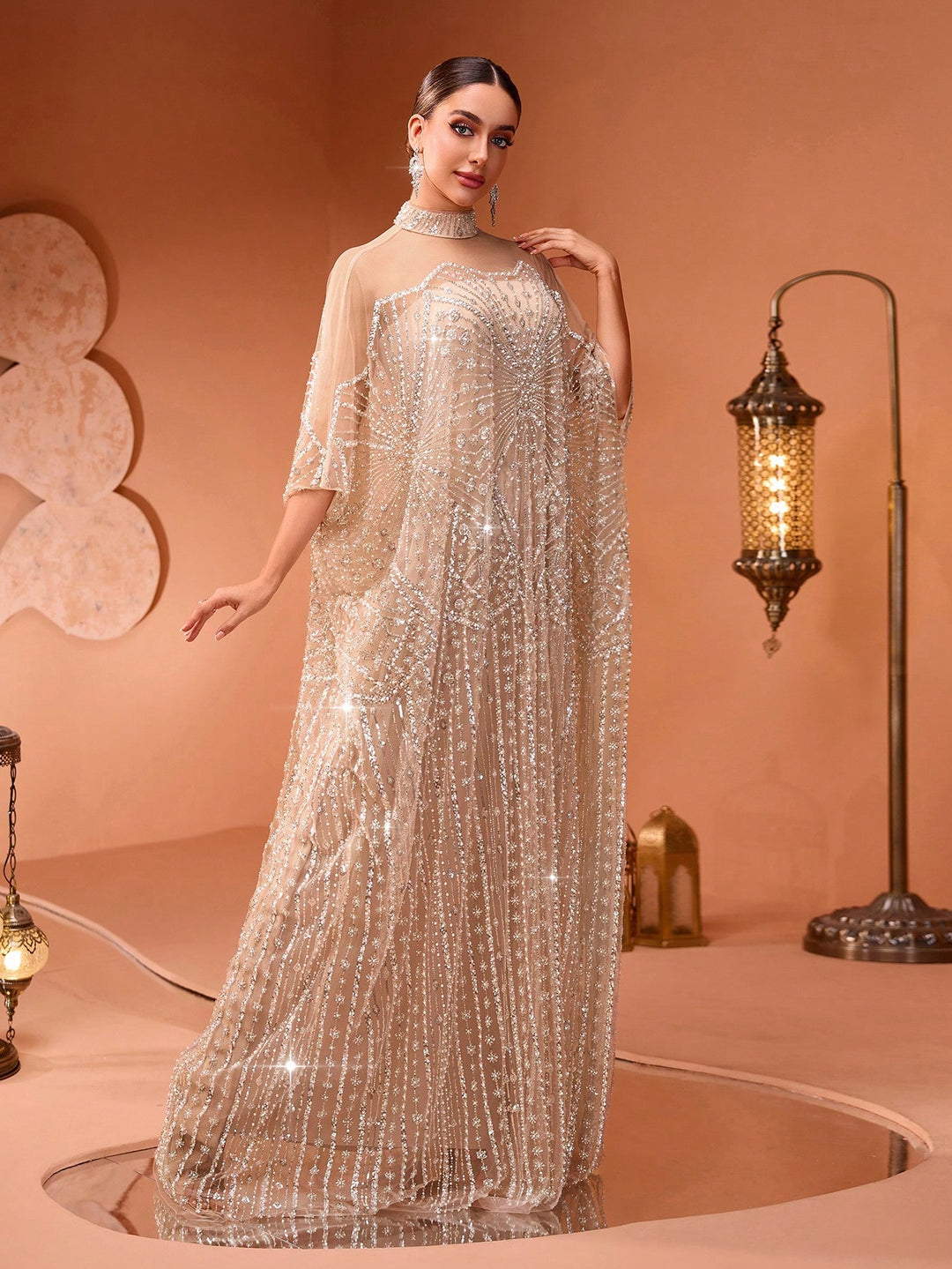 Rochie de ocazie SHEIN, crem