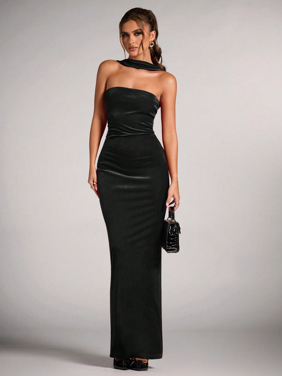 SHEIN maxi ruha, fekete