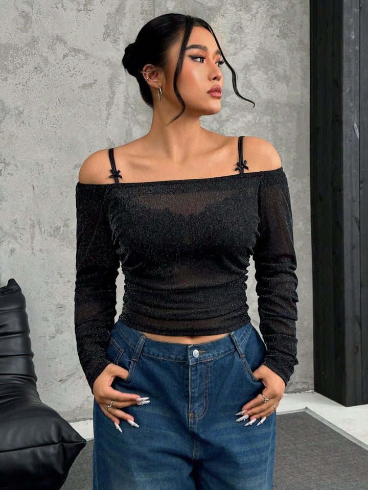 SHEIN Blúz, fekete