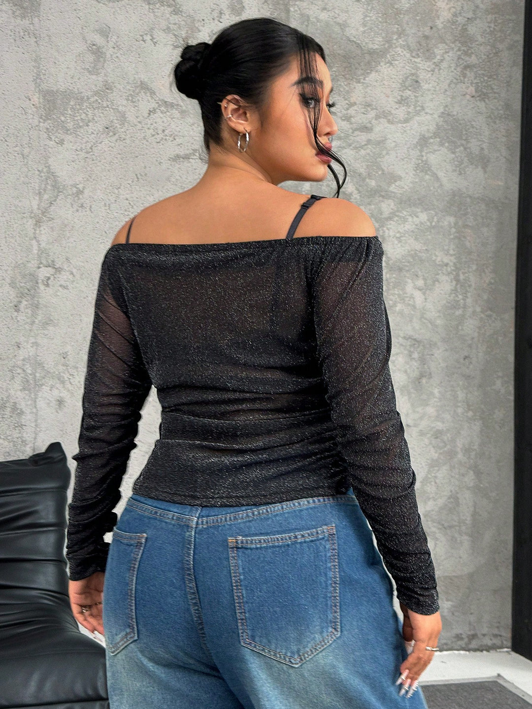 SHEIN Blúz, fekete
