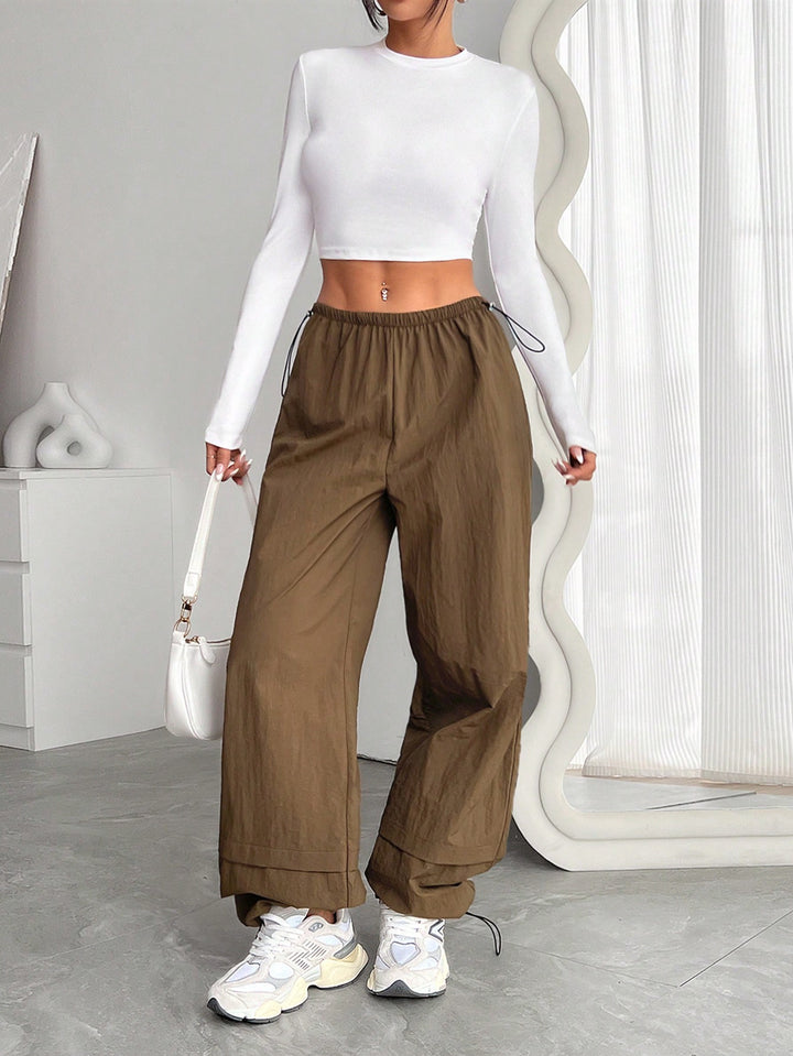 Pantaloni SHEIN, maro