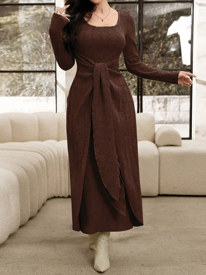 Shein maxi ruha, barna