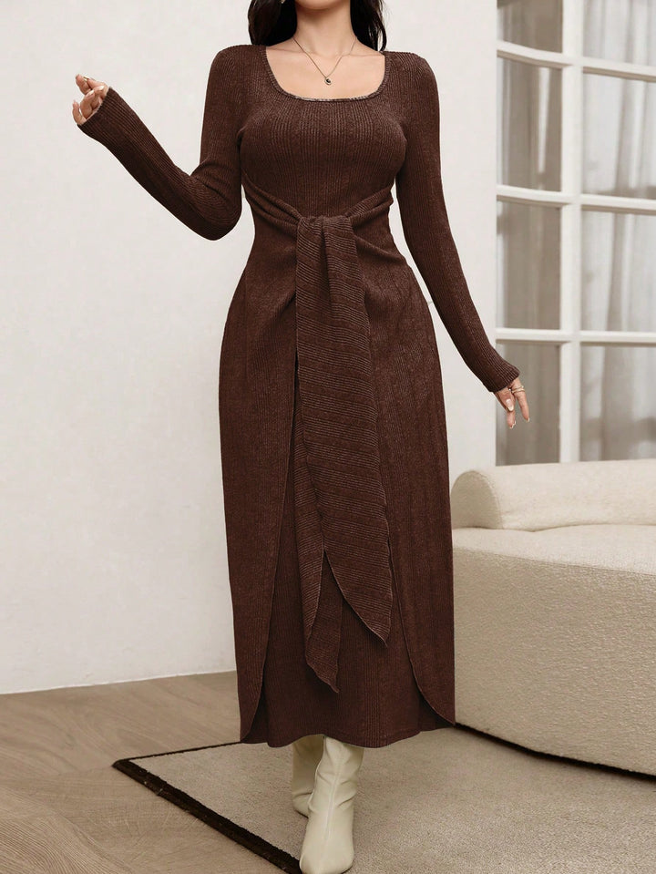 Shein maxi ruha, barna