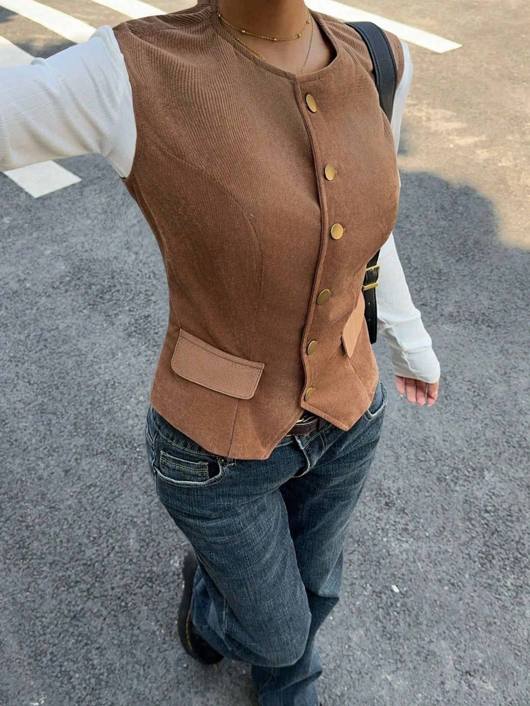 SHEIN mellény, barna