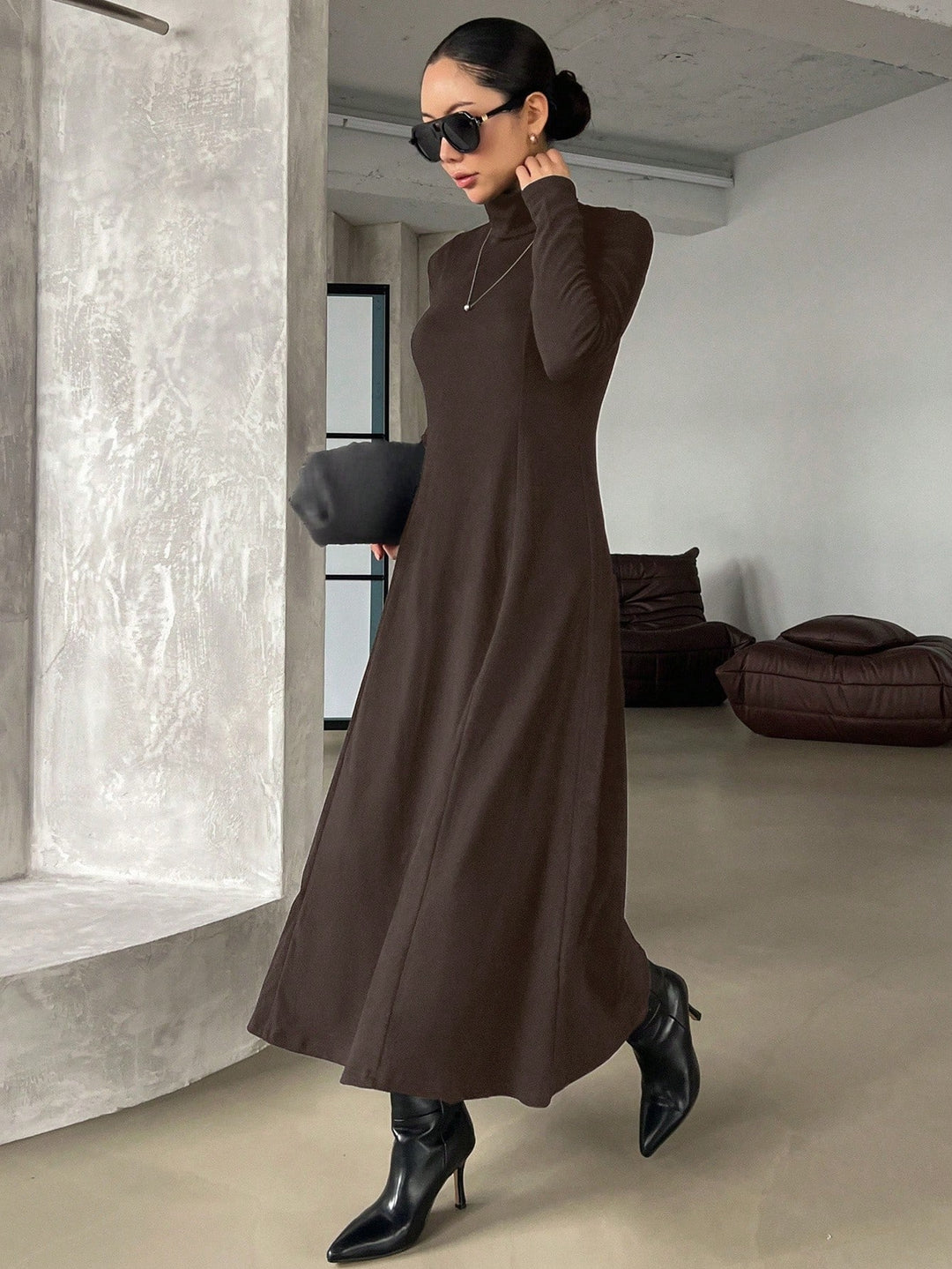 Rochie maxi SHEIN, maro