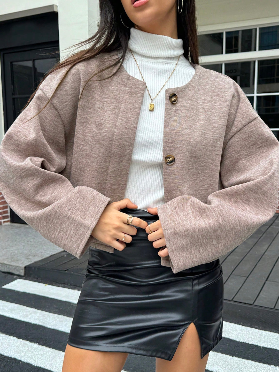 SHEIN kabát, khaki