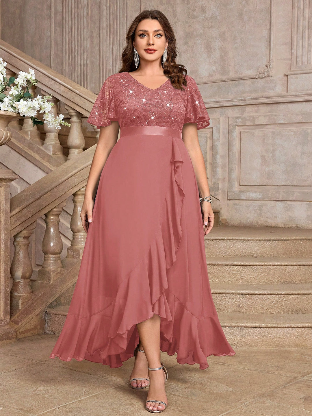 Rochie de ocazie SHEIN, roz