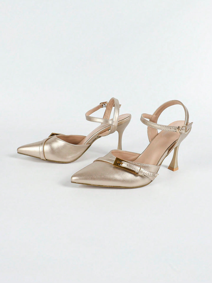 Pantofi cu toc SHEIN, auriu