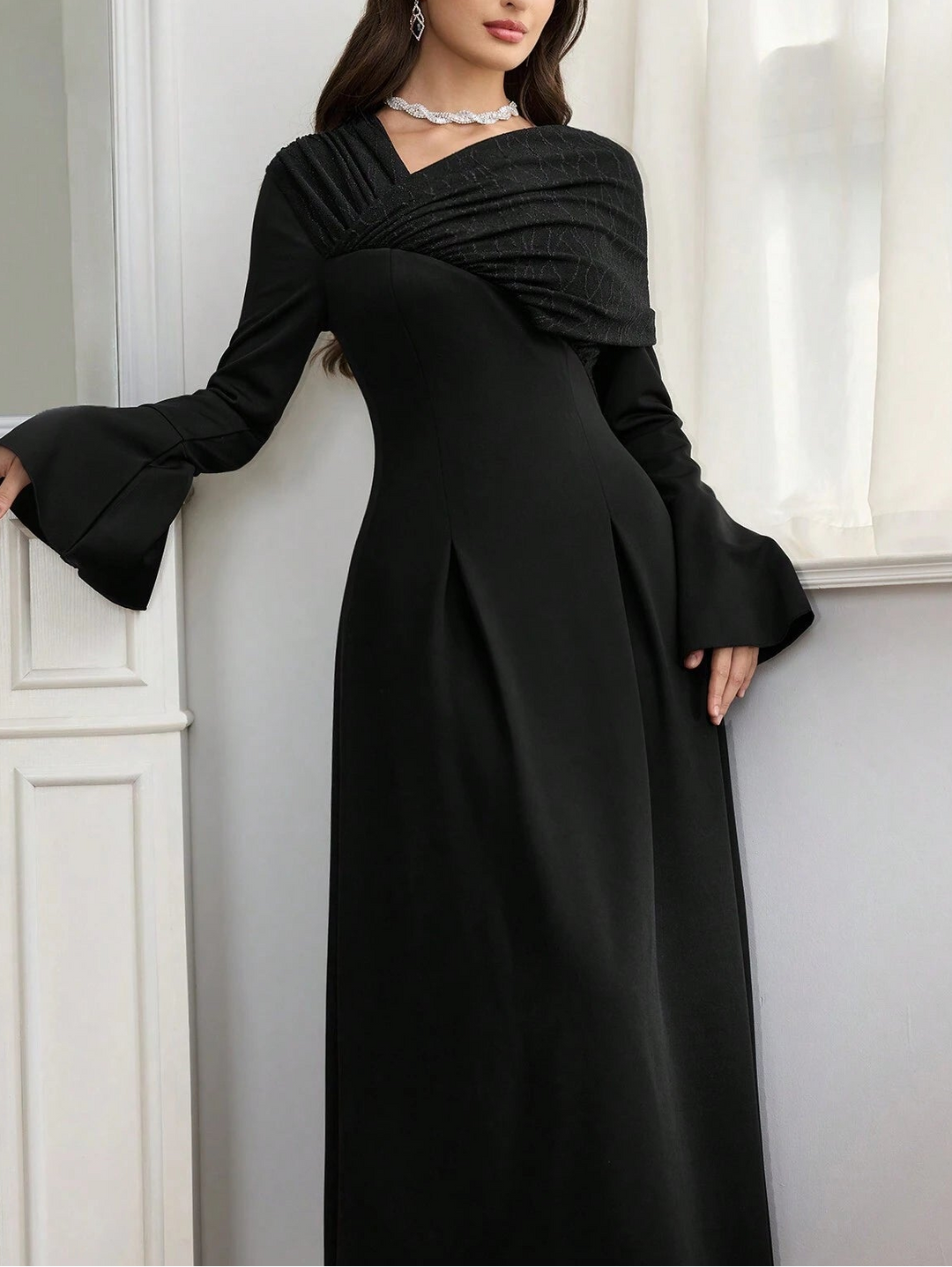Shein maxi ruha, fekete