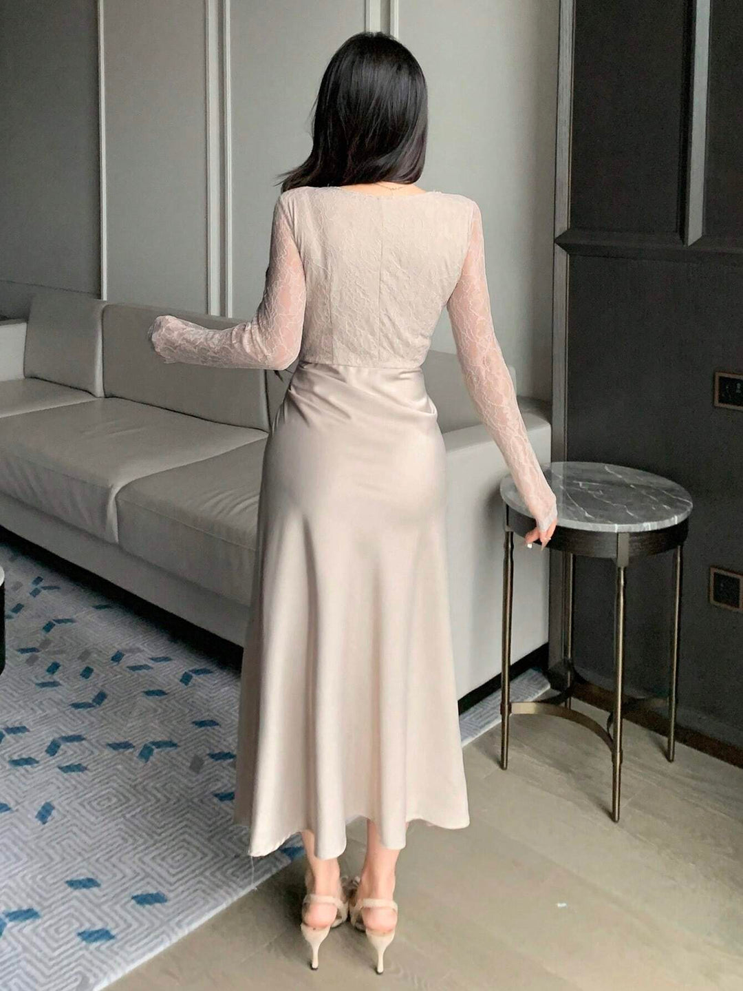 Rochie maxi SHEIN, bej