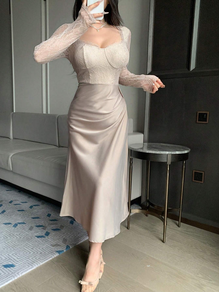Rochie maxi SHEIN, bej