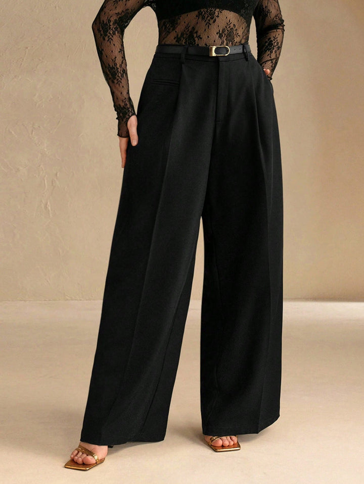 Pantalon de costum SHEIN, negru