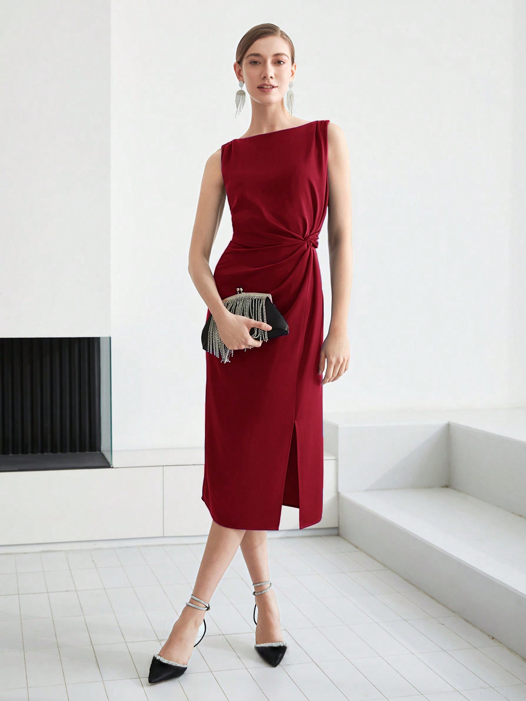 Rochie midi SHEIN, roșu