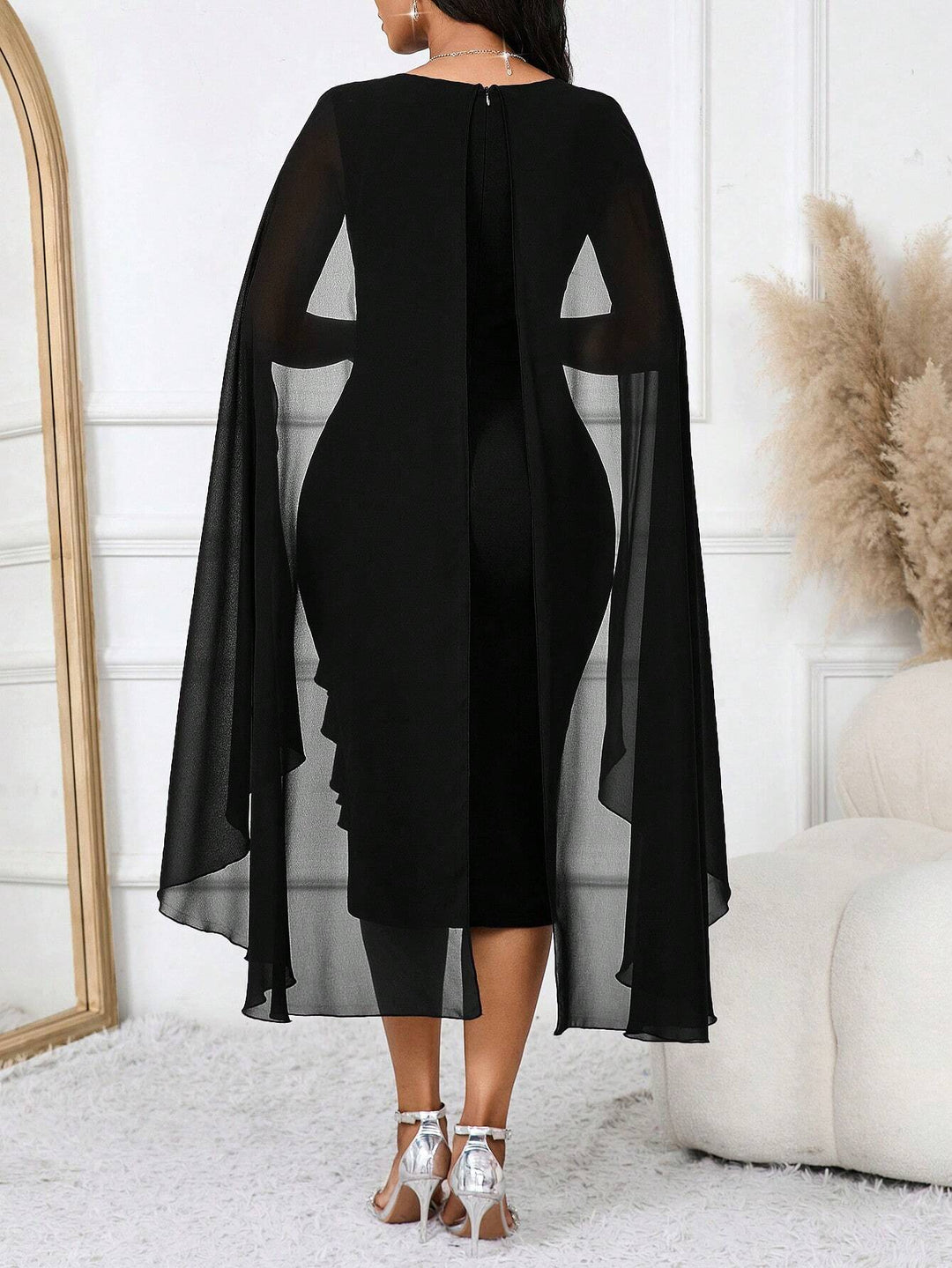 SHEIN Midi Dress, Black