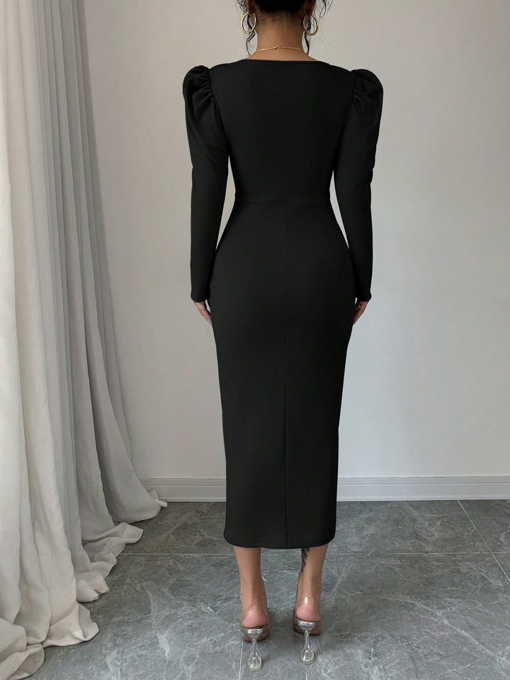 Rochie midi SHEIN, negru