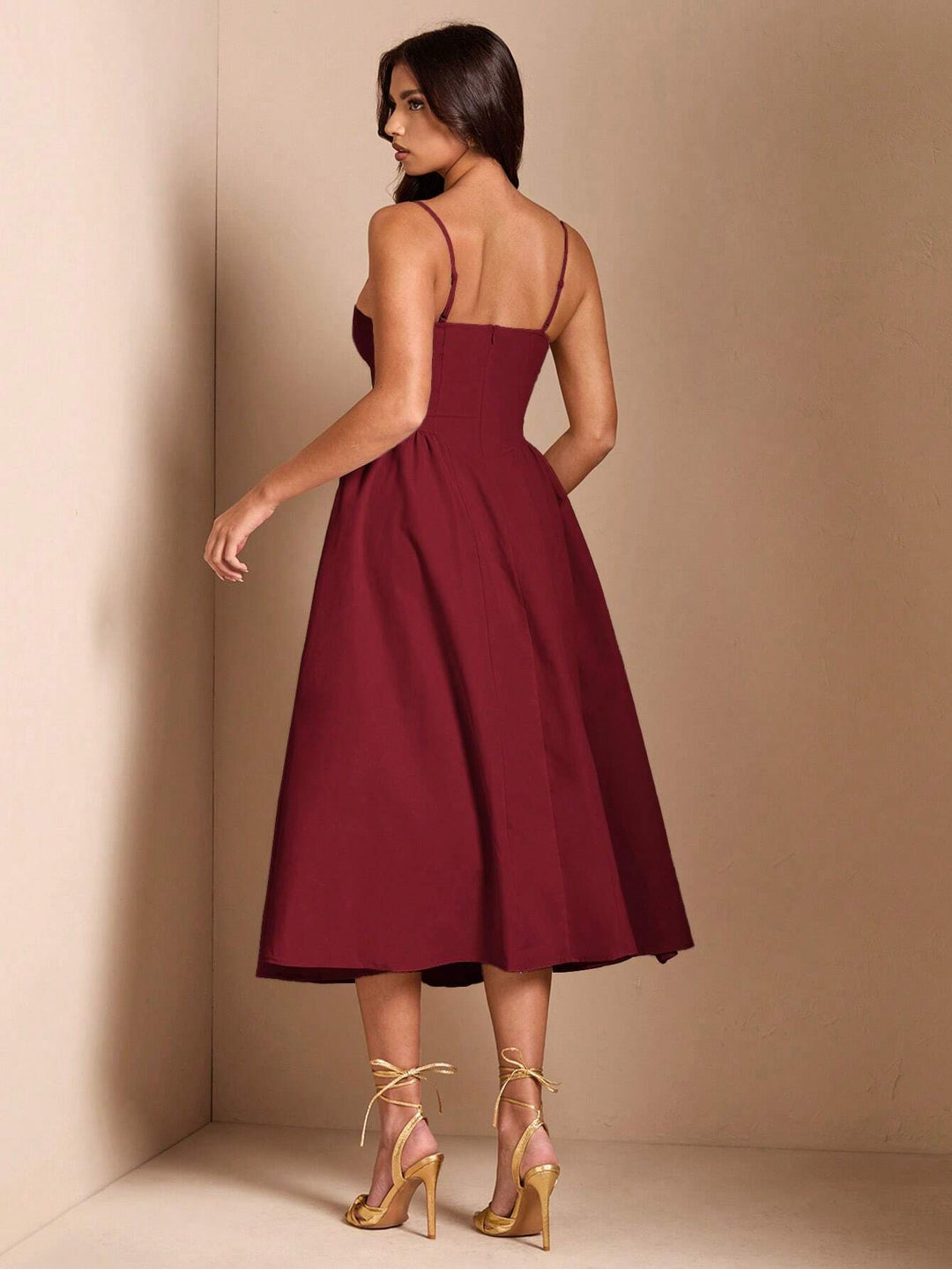 Rochie midi SHEIN, vișiniu