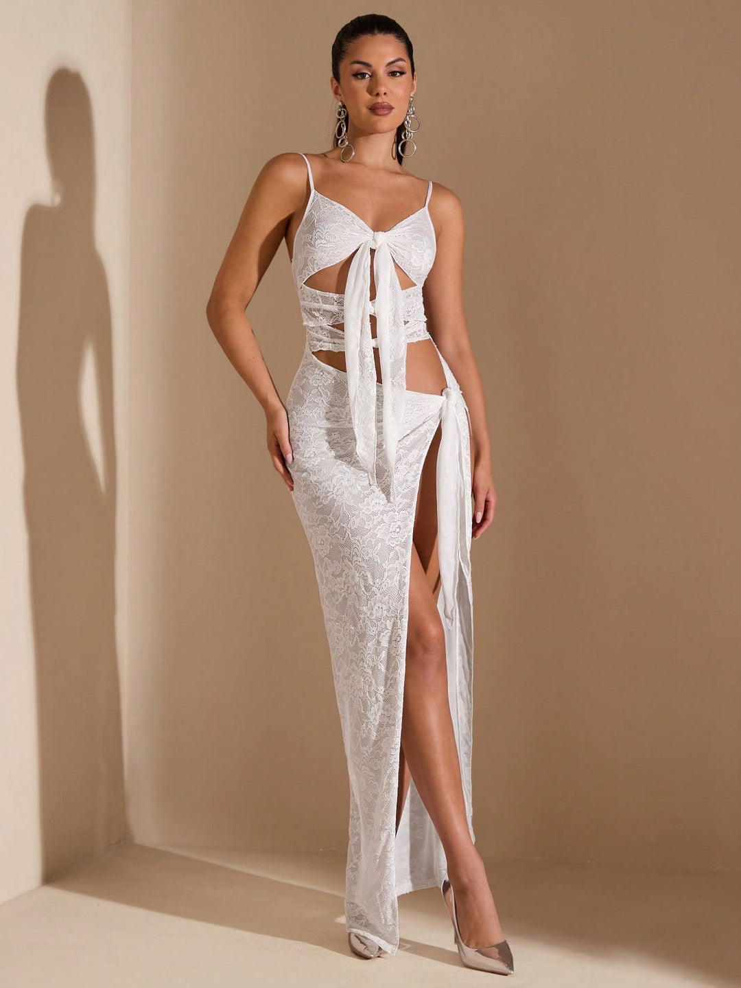 Rochie maxi SHEIN, alb