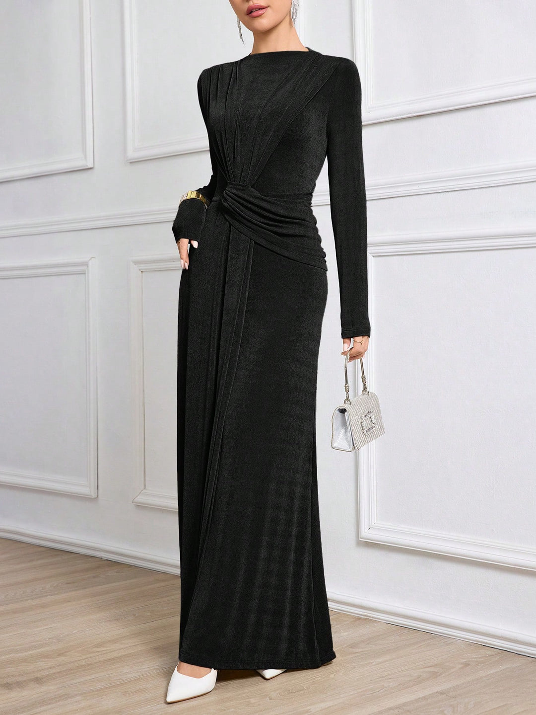 SHEIN maxi ruha, fekete