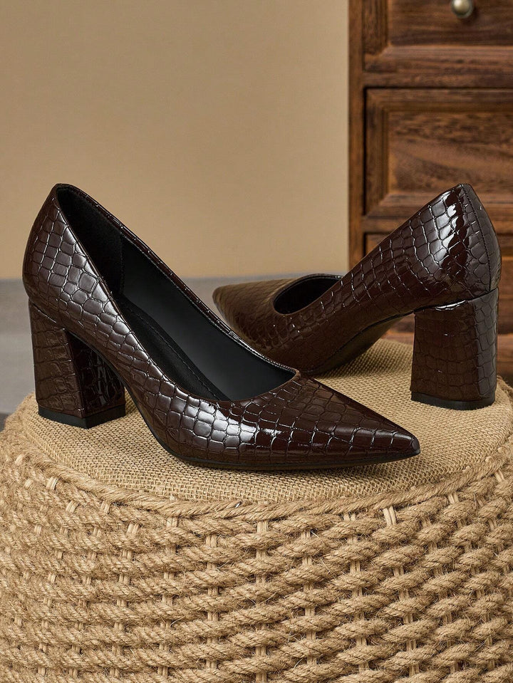 Pantofi cu toc SHEIN, maro