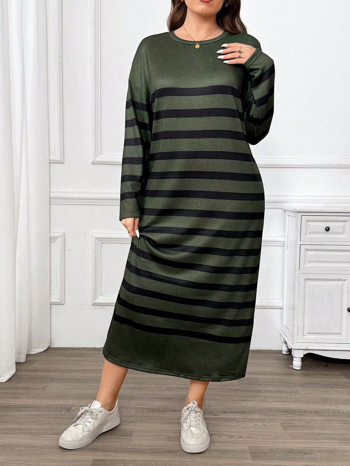 Rochie maxi Shein Curve+, mix culori