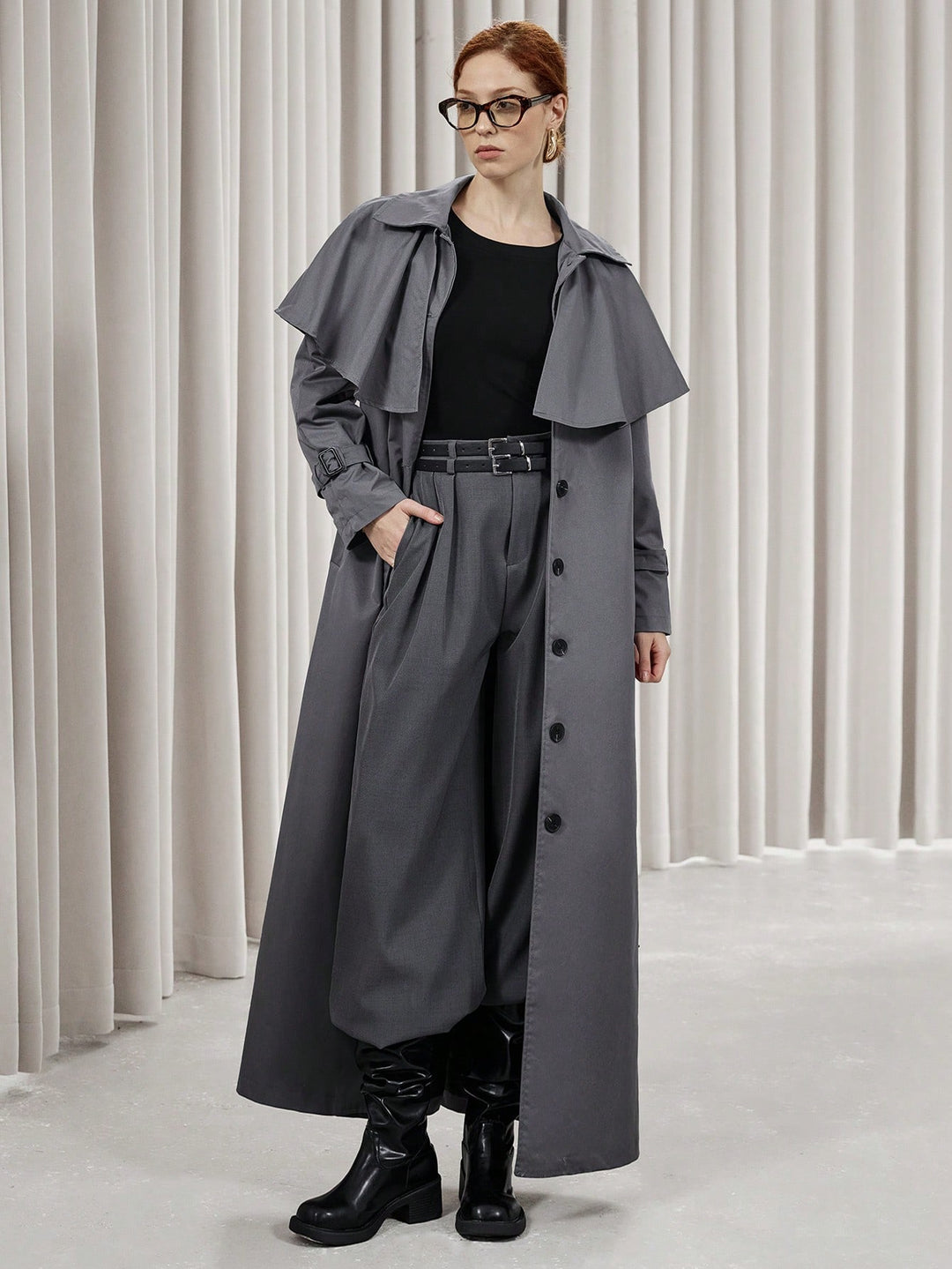 Trench SHEIN, gri