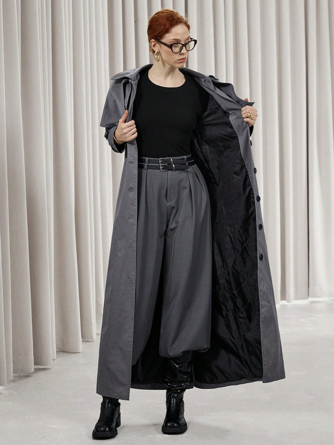 Trench SHEIN, gri