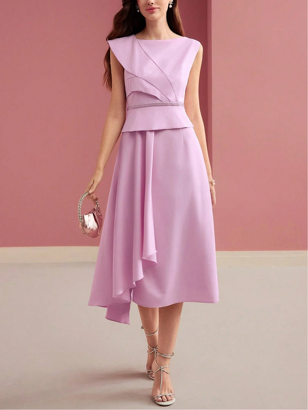 Rochie midi SHEIN, roz