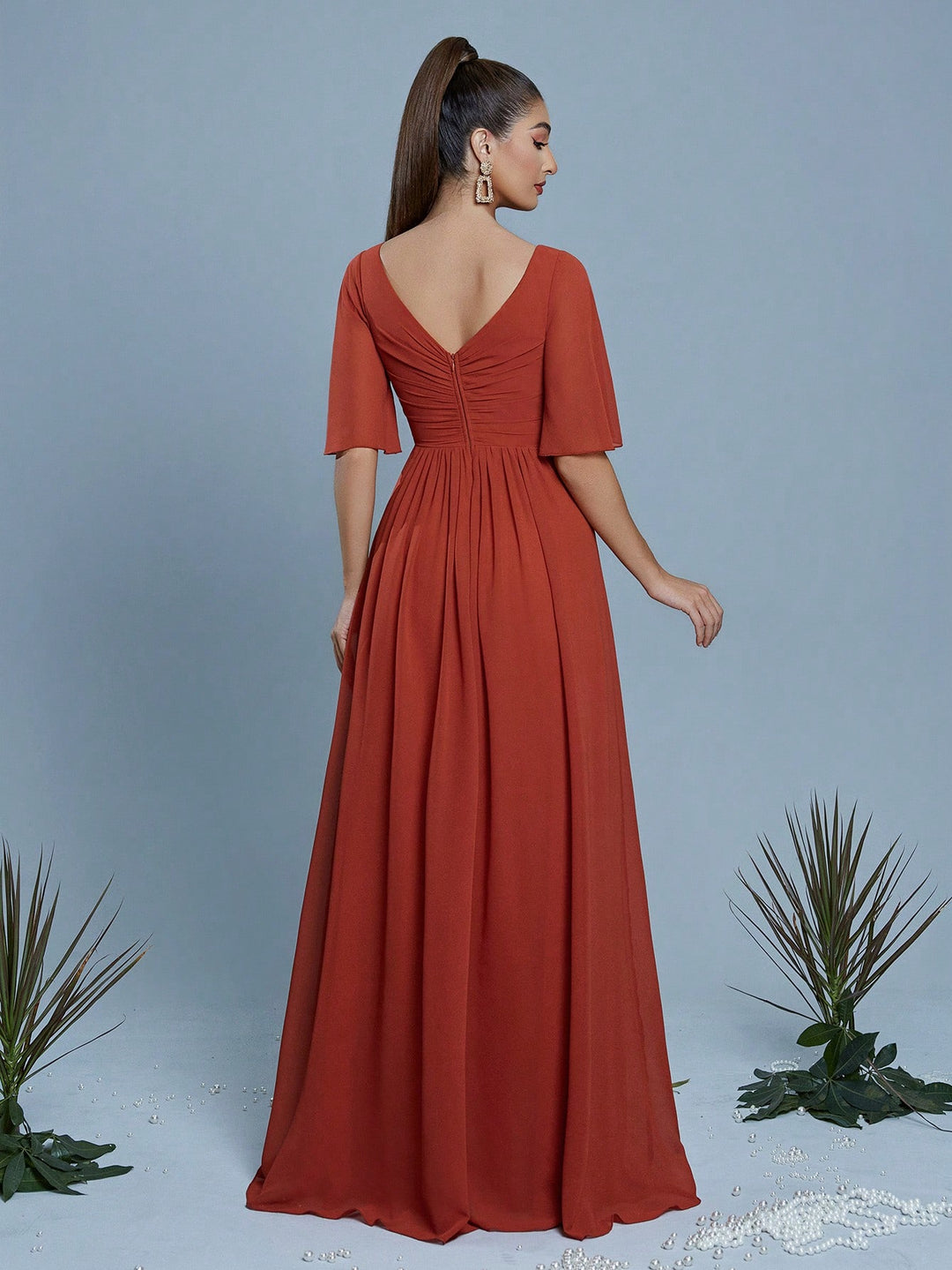 SHEIN alkalmi ruha, tégla színű
