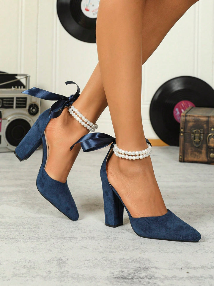Pantofi cu toc SHEIN, albastru