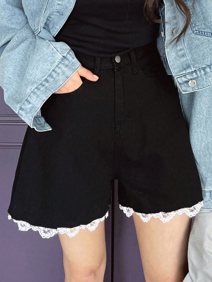 Pantaloni scurți SHEIN, negru