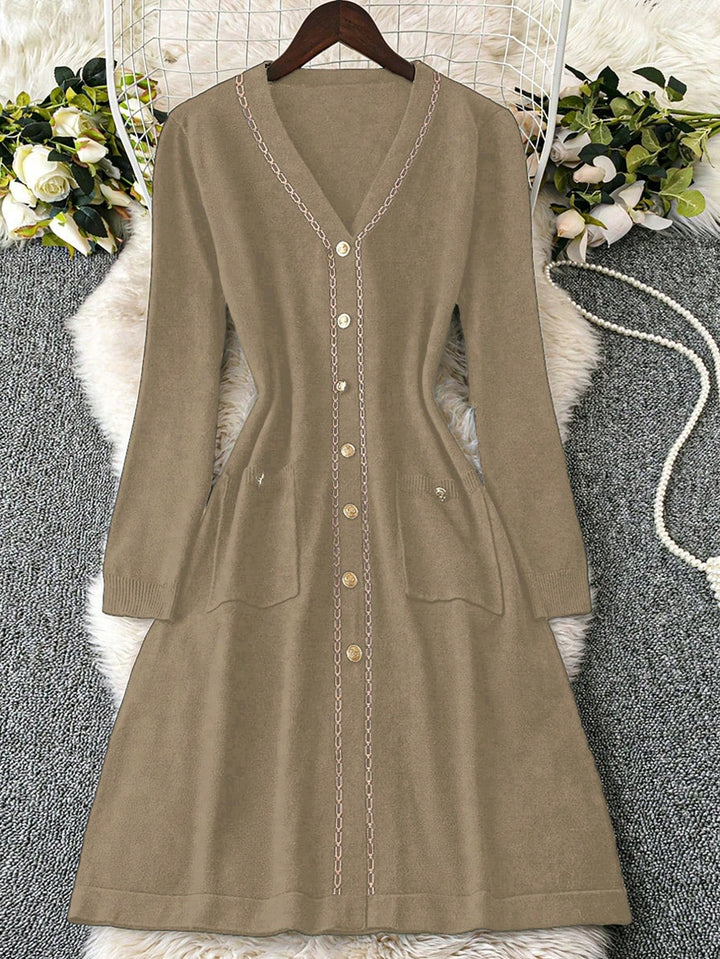 Shein Curve+ midi ruha, bézs