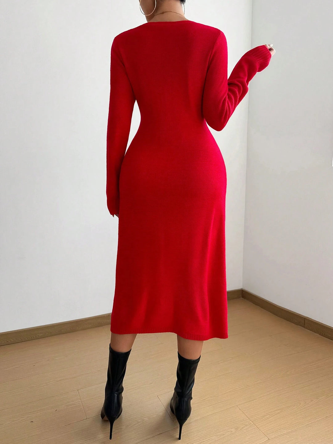 Shein piros kötött ruha