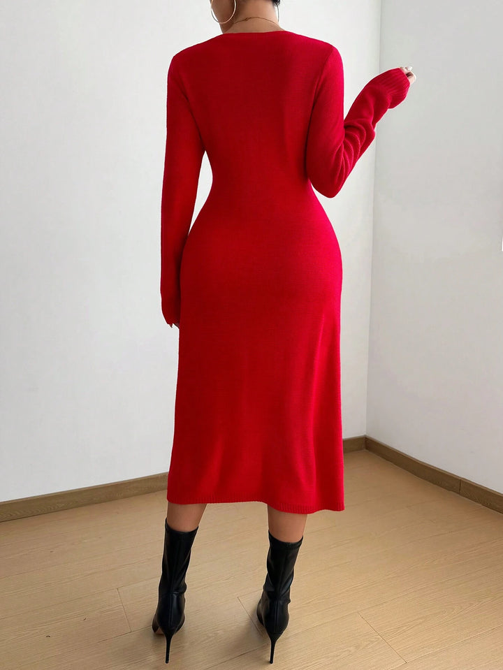 Shein piros kötött ruha