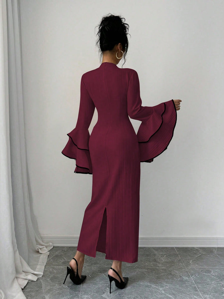 SHEIN maxi ruha, bordó
