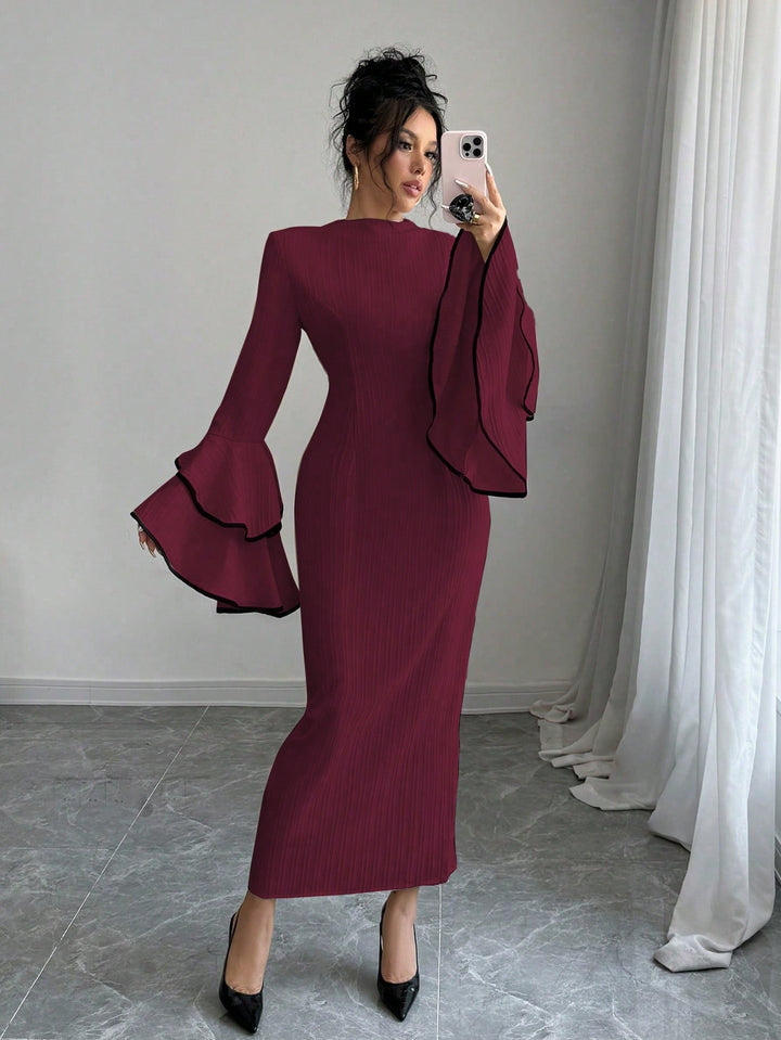 SHEIN maxi ruha, bordó