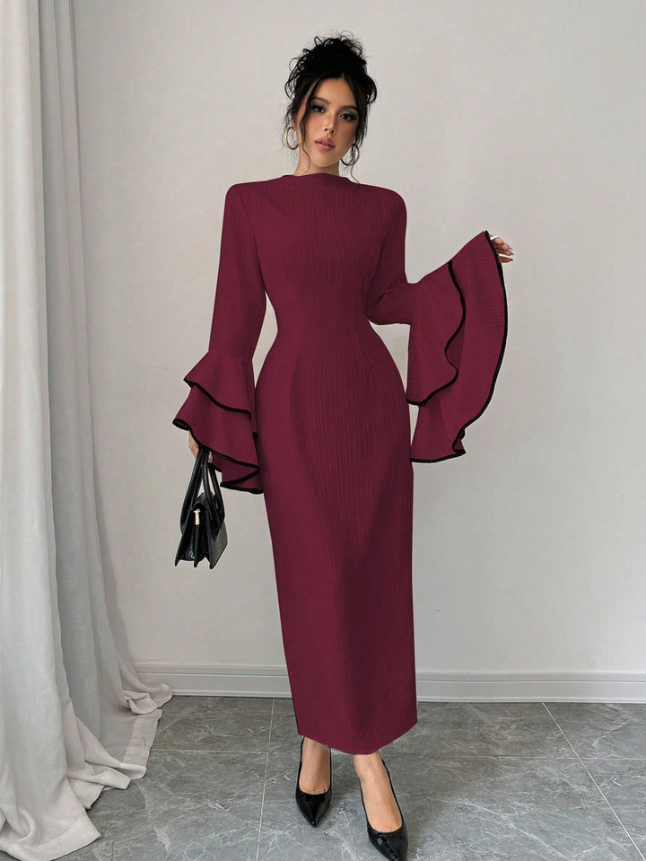 SHEIN maxi ruha, bordó