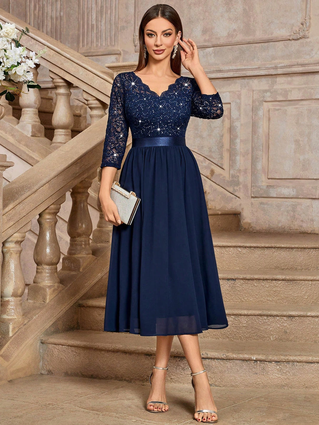 Rochie midi SHEIN, albastru