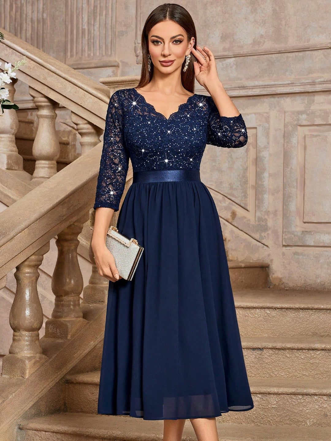 Rochie midi SHEIN, albastru
