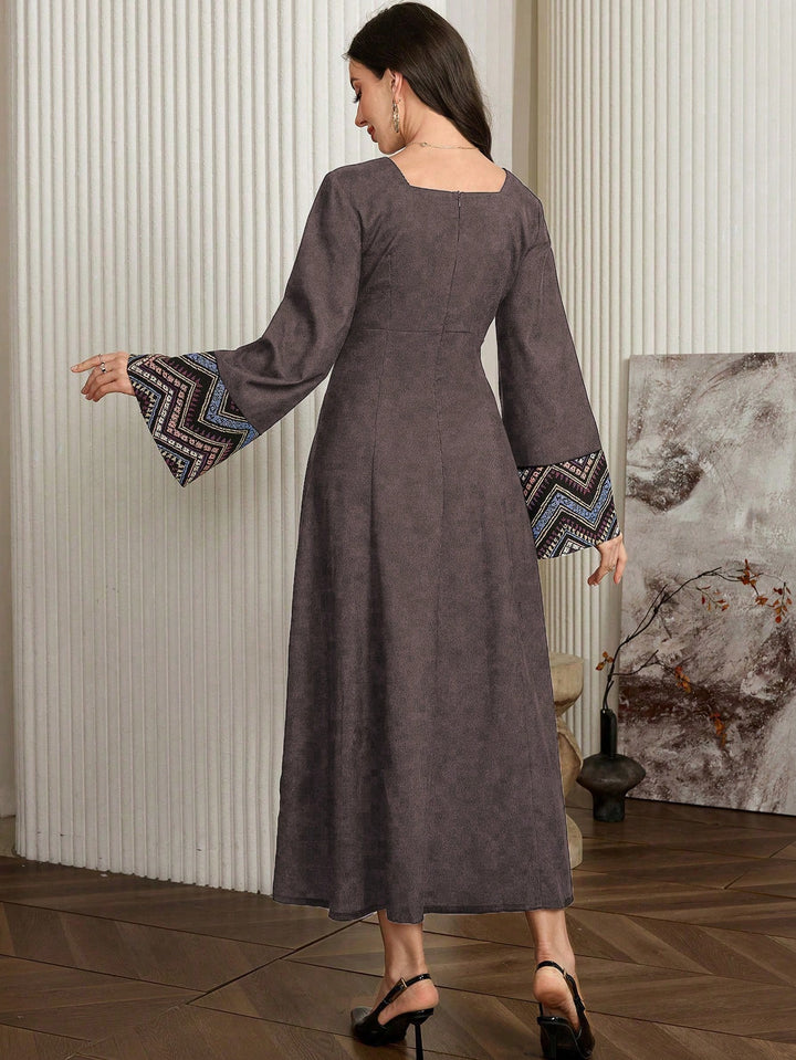 Set caftan și jalabiya SHEIN, maro